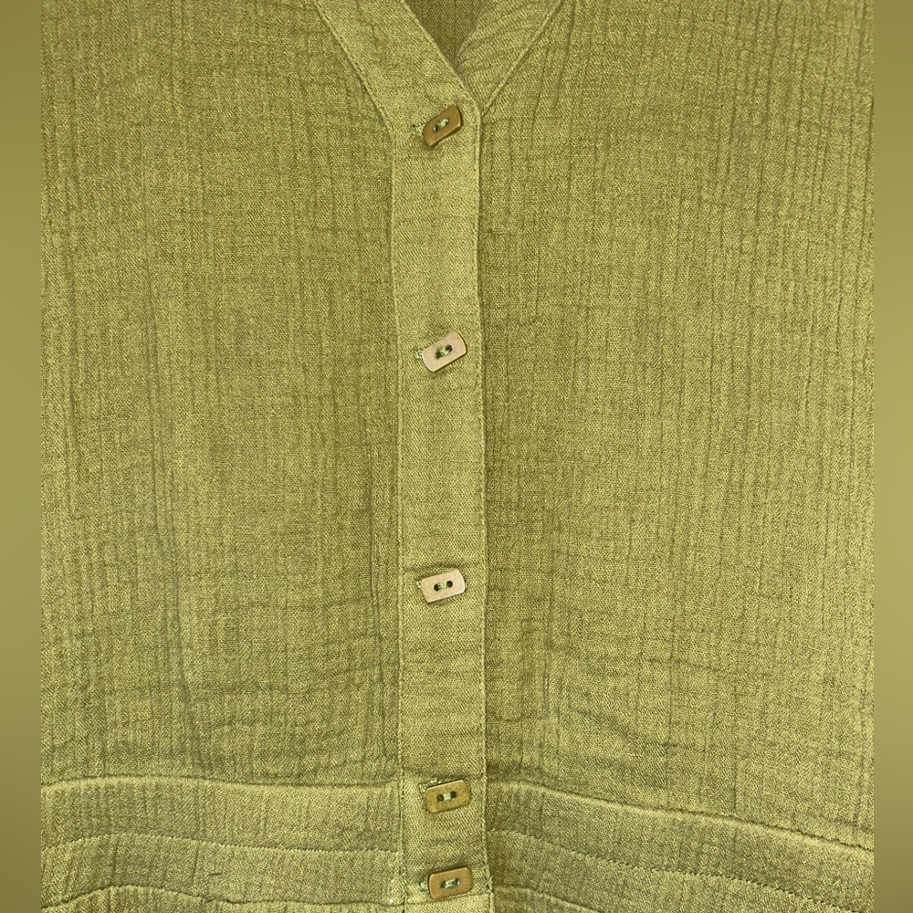Soft Surroundings Drina Gauze Midi Dress - Fern/Green - Size Medium - Picture 6 of 8